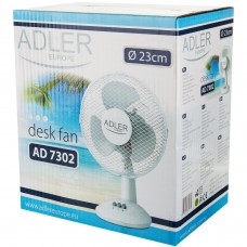 Вентилятор AdlerAD 7302 white настільний/ 45Вт/ D=23см/ автоповорот/ білий (AD7302)