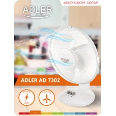 Вентилятор AdlerAD 7302 white настільний/ 45Вт/ D=23см/ автоповорот/ білий (AD7302)