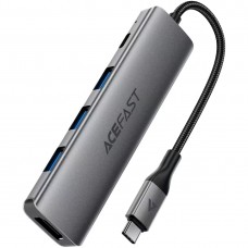 Док-станція USB3.0 Type-C --&gt HDMI4K/3xUSB-A 3.0/USB-C PD 90W Hub 5-in-1 J16 Acefast (6974316285915)