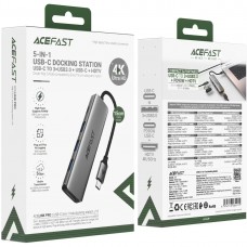 Док-станція USB3.0 Type-C --&gt HDMI4K/3xUSB-A 3.0/USB-C PD 90W Hub 5-in-1 J16 Acefast (6974316285915)