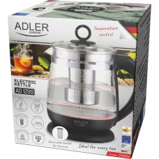 Електрочайник Adler AD 1299 1850-2200Вт/ 1.5л/ скло/ заварник/ встановлення температури/ чорний (AD1299b)