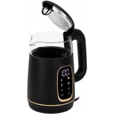 Електрочайник Adler AD 1305 black gold 1850-2200Вт/ 1.7л/ скло/ встановлення температури/ (AD1305BG)