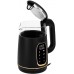 Електрочайник Adler AD 1305 black gold 1850-2200Вт/ 1.7л/ скло/ встановлення температури/ (AD1305BG)