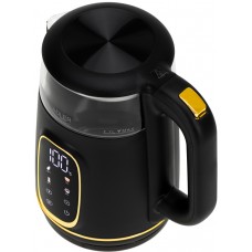 Електрочайник Adler AD 1305 black gold 1850-2200Вт/ 1.7л/ скло/ встановлення температури/ (AD1305BG)