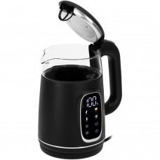 Електрочайник Adler AD 1305 black silver 1850-2200Вт/ 1.7л/ скло/ встановлення температури/ (AD1305BS)