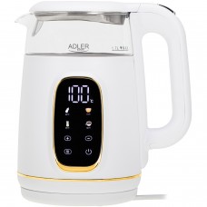 Електрочайник Adler AD 1305 white gold 1850-2200Вт/ 1.7л/ скло/ встановлення температури/ (AD1305WG)