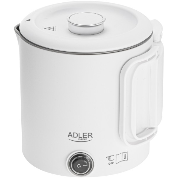 Електрочайник Adler AD 1388w дорожній 650Вт/ 0.8л/ подвійні стінки/ автовимкнення/ білий (AD 1388w)