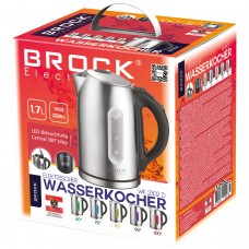 Електрочайник BROCK WK 2302 D 1850-2200Вт/ 1.7л/ встановлення температури нагріву/нерж.сталь (WK2302D)