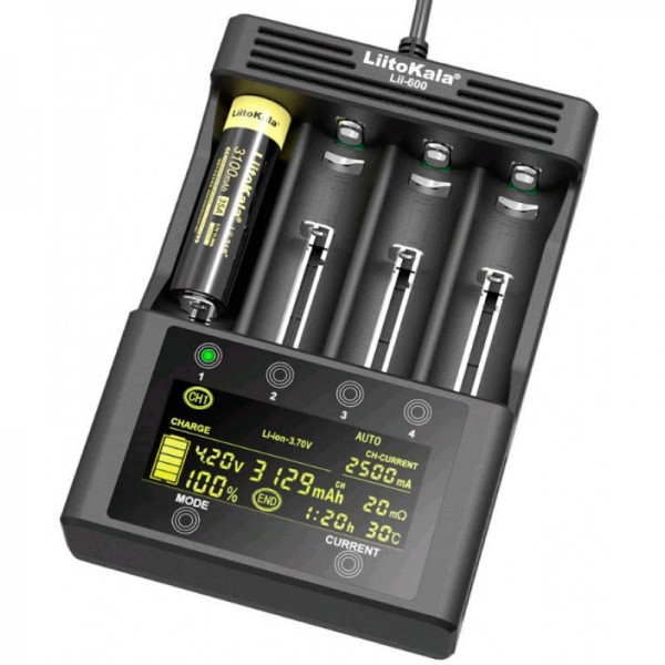 Зарядний пристрій LiitoKala Lii-600, 4x(Lion/NiMH/NiCd), discharge function, display (Lii-600)