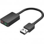 Звукова карта USB AUX jack, 2*TRRS (Mic + Ear) 1м Vention чорна (CDYBF) Звукова карта USB AUX jack, 2*TRRS (Mic + Ear) 1м Vention чорна (CDYBF)