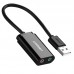 Звукова карта USB AUX jack, 2*TRS (Mic + Ear) ALC4042 Ugreen Чорна US205 (30724)