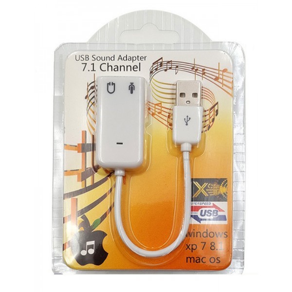 Звукова карта USB AUX jack, 2*TRS (Mic + Ear) Virtual 7.1 Channel, RTL (B00516)