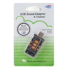 Звукова карта USB AUX jack, 2*TRS (Mic + Ear) Virtual 8.1 Channel чорний, RTL (B00226)