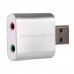 Звукова карта USB AUX jack, 2*TRS (Mic + Ear), C-Media chip, RTL, срібляста (B00668)