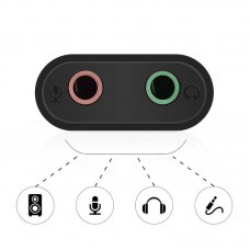 Звукова карта USB AUX jack, TRRS (Mic + Ear), ALC4042 15cm Ugreen Біла US205 (30143)