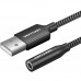 Звукова карта USB AUX jack, TRRS Ear, 0.25 м 96 кГц/24 біт 2-в-1 DSP шумозаглушення Vention (CVEBC)