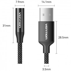 Звукова карта USB AUX jack, TRRS Ear, 0.25 м 96 кГц/24 біт 2-в-1 DSP шумозаглушення Vention (CVEBC)