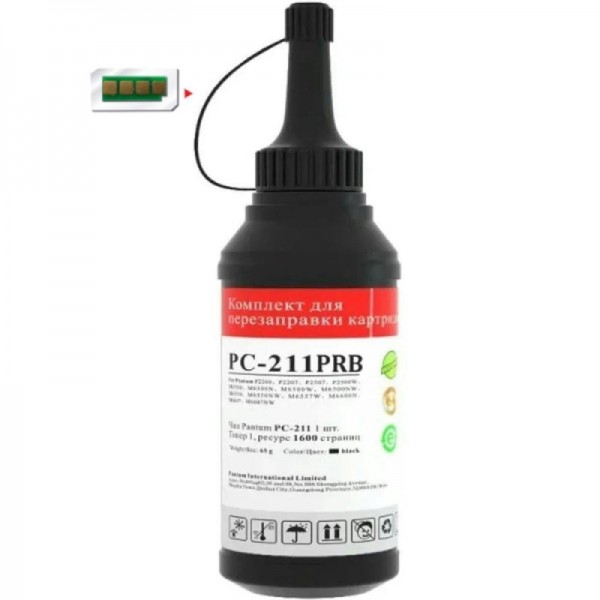 Комплект для заправки картриджа Pantum PC-211P для P2200/P2500/M6500/M6550(1600стр)(1тонер+1чіп) (PC-211PRB)