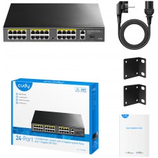 Комутатор Cudy FS1026PS1, 24 порт10/100M PoE+ Switch with 2 Gigabit Port+ 1SFP 300W (FS1026PS1)