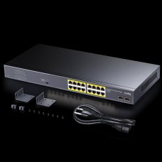 Комутатор Cudy GS1020PS2, 16-Port Gigabit PoE+ Switch with 2 Gigabit SFP ports 200W (GS1020PS2)