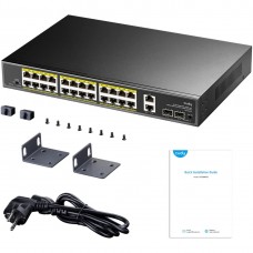 Комутатор Cudy GS1026PS2, 24-Gigabit PoE+ Switch with 2 Uplink Gig Ports and 2 Gig SFP Slots 300W (GS1026PS2)