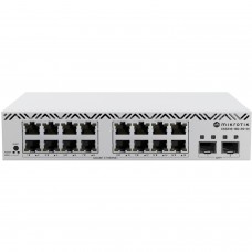 Комутатор Mikrotik CSS318-16G-2S+IN, 16x Gigabit Ethernet ports, 2x 10G SFP+ ports, 16 MB FLASH, SwO (CSS318-16G-2S+IN)
