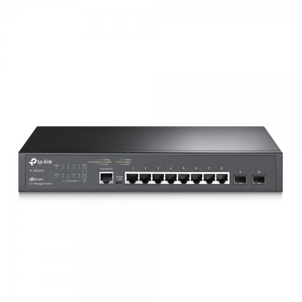 Комутатор TP-Link TL-SG3210, 2xSFP/1000 Мбіт/с, 8x10/100/1000 RJ45 (TL-SG3210)