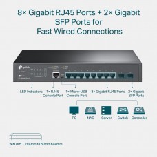 Комутатор TP-Link TL-SG3210, 2xSFP/1000 Мбіт/с, 8x10/100/1000 RJ45 (TL-SG3210)