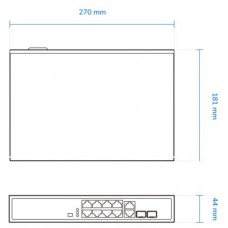 Комутатор VIVOTEK AW-FGT-100D-120, Unmanaged 8xFE PoE + 2xGE Combo Switch (AW-FGT-100D-120)