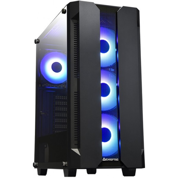Корпус Chieftec HUNTER GS-01B-OP 4x120mm A-RGB, ATX, без БЖ, Black (GS-01B-OP)