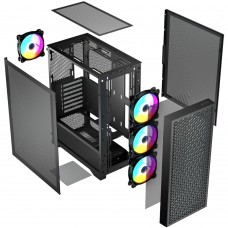 Корпус LogicConcept DART PRO ARGB MIDI BLACK MESH fans 4x120mm без БЖ ATX (AT-DART-PRO-ARGB-10)