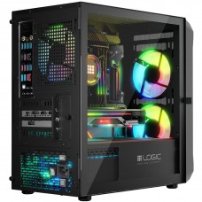 Корпус LogicConcept PORTOS MESH+GLASS ARGB fans 3x120mm BLACK без БЖ mATX (AM-PORTOS-10-0000000-0002)