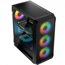 Корпус LogicConcept PORTOS MESH+GLASS ARGB fans 4x120mm BLACK без БЖ ATX (AT-PORTOS-10-0000000-0002)