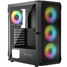 Корпус LogicConcept PORTOS MESH+GLASS ARGB fans 4x120mm BLACK без БЖ ATX (AT-PORTOS-10-0000000-0002)