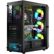 Корпус LogicConcept PORTOS MESH+GLASS ARGB fans 4x120mm BLACK без БЖ ATX (AT-PORTOS-10-0000000-0002)