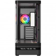 Корпус Modecom VOLCANO AQ200 ARGB MIDI FRONT LCD, 4x120mm fans BLACK без БЖ ATX (MC-A-AQ200-4FA-B)