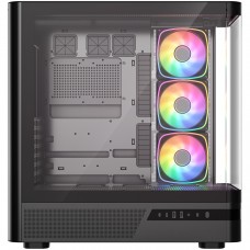 Корпус Modecom VOLCANO AQ200 ARGB MIDI FRONT LCD, 4x120mm fans BLACK без БЖ ATX (MC-A-AQ200-4FA-B)