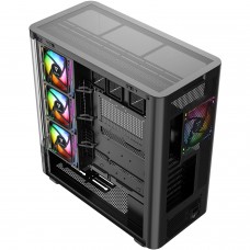 Корпус Modecom VOLCANO AQ200 ARGB MIDI FRONT LCD, 4x120mm fans BLACK без БЖ ATX (MC-A-AQ200-4FA-B)