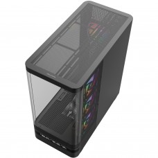 Корпус Modecom VOLCANO AQ200 ARGB MIDI FRONT LCD, 4x120mm fans BLACK без БЖ ATX (MC-A-AQ200-4FA-B)