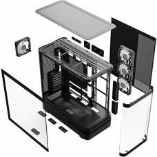 Корпус Modecom VOLCANO AQ200 ARGB MIDI FRONT LCD, 4x120mm fans BLACK без БЖ ATX (MC-A-AQ200-4FA-B)