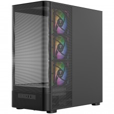 Корпус Modecom VOLCANO AQ400 ARGB MIDI SIDE LCD 6,2”, 4x120mm fans BLACK без БЖ ATX (MC-A-AQ400-4FA-B)
