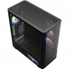 Корпус Modecom VOLCANO AQ400 ARGB MIDI SIDE LCD 6,2”, 4x120mm fans BLACK без БЖ ATX (MC-A-AQ400-4FA-B)