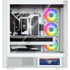 Корпус Modecom VOLCANO AQ400 ARGB MIDI SIDE LCD 6,2”, 4x120mm fans WHITE без БЖ ATX (MC-A-AQ400-4FA-W)