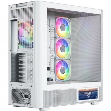 Корпус Modecom VOLCANO AQ400 ARGB MIDI SIDE LCD 6,2”, 4x120mm fans WHITE без БЖ ATX (MC-A-AQ400-4FA-W)