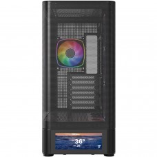 Корпус Modecom VOLCANO AQ500 ARGB MIDI FRONT LCD 6,2”, 4x120mm fans BLACK без БЖ ATX (MC-A-AQ500-4FA-B)