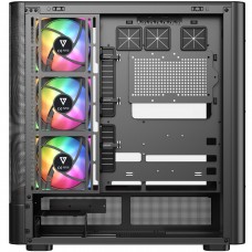Корпус Modecom VOLCANO AQ500 ARGB MIDI FRONT LCD 6,2”, 4x120mm fans BLACK без БЖ ATX (MC-A-AQ500-4FA-B)