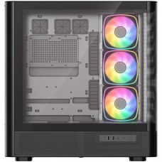 Корпус Modecom VOLCANO AQ500 ARGB MIDI FRONT LCD 6,2”, 4x120mm fans BLACK без БЖ ATX (MC-A-AQ500-4FA-B)