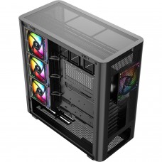 Корпус Modecom VOLCANO AQ500 ARGB MIDI FRONT LCD 6,2”, 4x120mm fans BLACK без БЖ ATX (MC-A-AQ500-4FA-B)