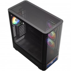 Корпус Modecom VOLCANO AQ500 ARGB MIDI FRONT LCD 6,2”, 4x120mm fans BLACK без БЖ ATX (MC-A-AQ500-4FA-B)