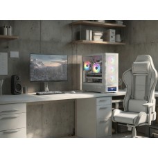 Корпус Modecom VOLCANO AQ500 ARGB MIDI FRONT LCD 6,2”, 4x120mm fans WHITE без БЖ ATX (MC-A-AQ500-4FA-W)